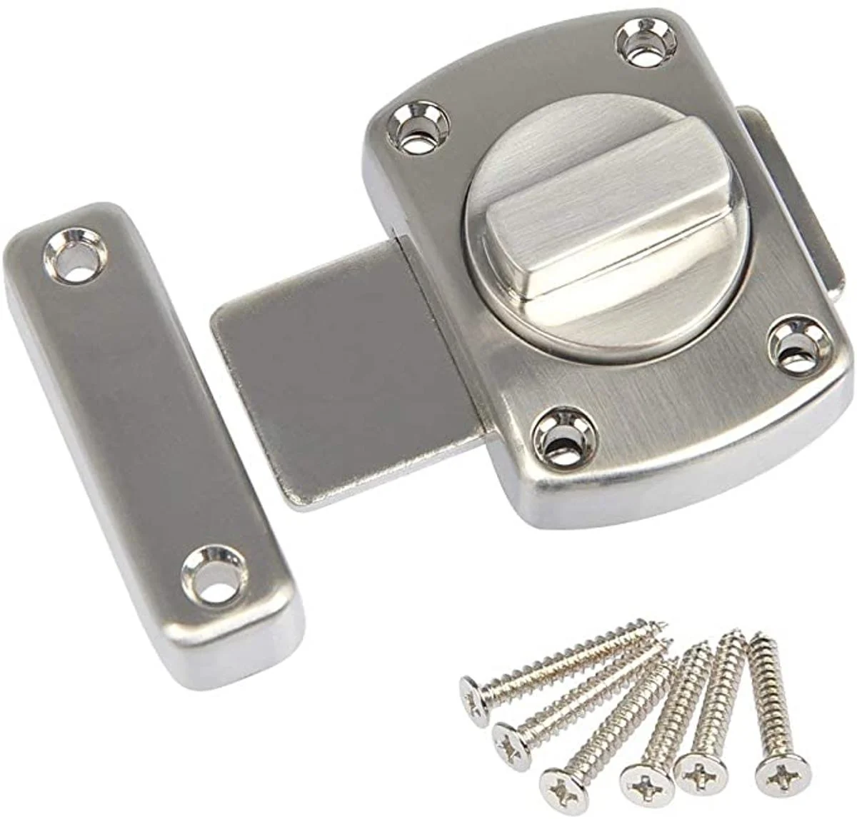 Set 2 Serrature LouMaxx Per Porte - Chiavistello Sicurezza 38x45mm, Zincato, Viti Incluse - Foto 8