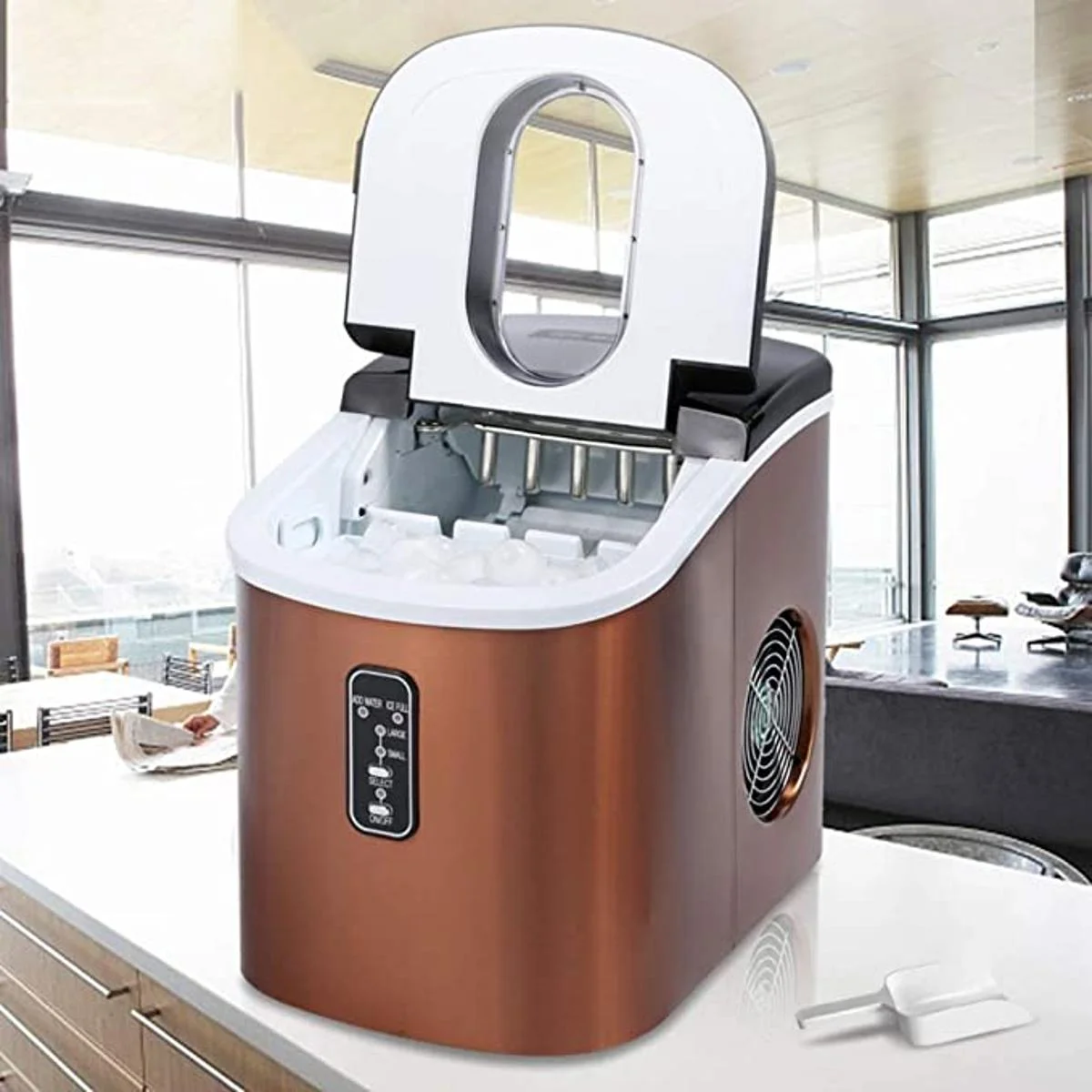 KLARSTEIN - Macchina Del Ghiaccio, Acciaio Inox, 15kg/24h, Cubetti & Ghiaccio Tritato, Serbatoio: 1,8L, Pannello LED, Allarme Del Livello Dell' Acqua, Macchina Del Ghiaccio Per La Casa - 14